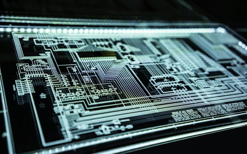 Circuit board representing cybersecurity protection